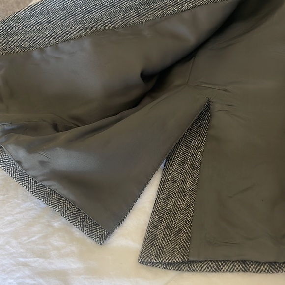 YVES SAINT LAURENT Jimmy Au’s VINTAGE Grey Herringbone Tweed Blazer Size 10 - Picture 13 of 16